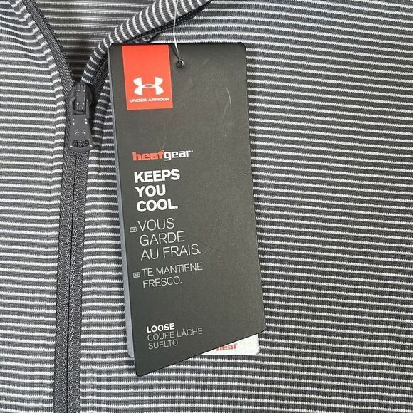 Under Armour gray Women's Tech Stripe 1/4 Zip-NWT- women Small - Picture 3 of 8